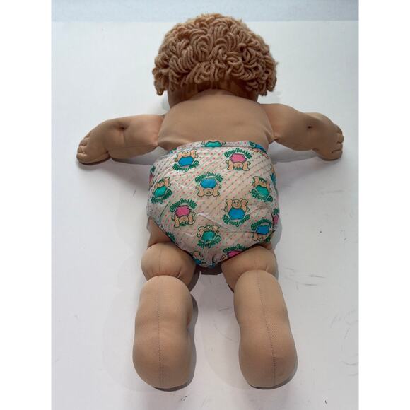 Cabbage Patch Kid Boy Doll Vtg 1980s Coleco Blond Blue Eyes Orig Outfit & Diaper - Picture 5 of 9